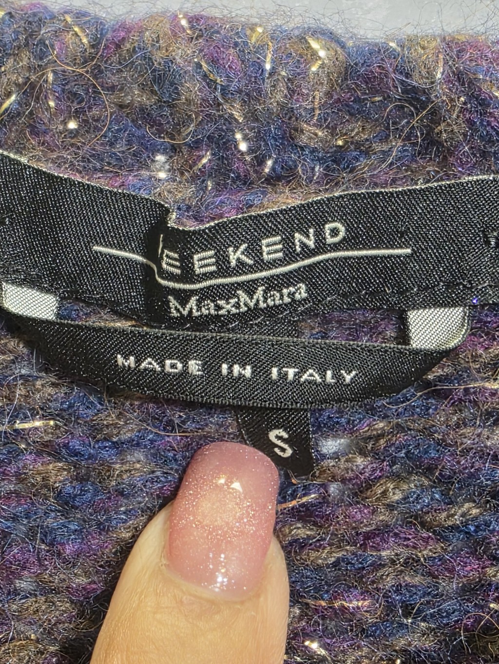 Weekend Max Mara Maglia Alpaca Wool Metallic Knit Sweater Size S — image 4 of 8